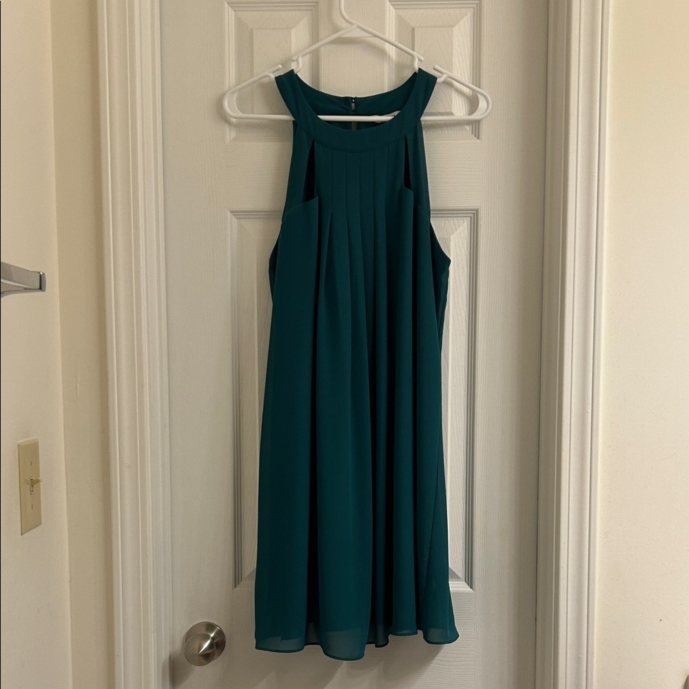 Naked Zebra Teal Sleeveless Midi Dress